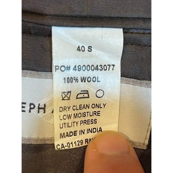 Joseph Abboud Mens Suit Blazer Jacket 100% Wool Single Breasted Gray Size 40S - Picture 6 of 6